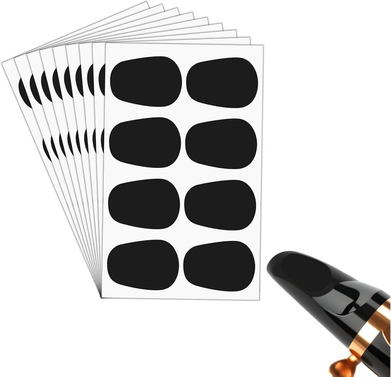 Ymapinc 64Pcs Silicone Sax Mouthpiece Clarinet Pads, Black Self Adhesive Saxophone Clarinet Bite Pad Accessories for Beginners Musicians - Image 1